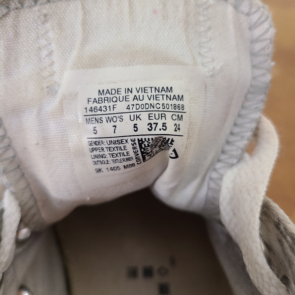 Converse All ☆ Star Silver Sneaker Athletic - Picture 8 of 9